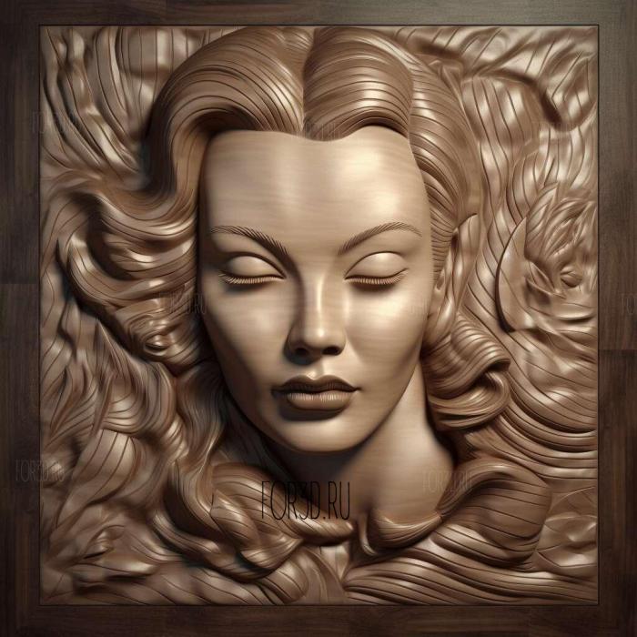 Gene Tierney 3 stl model for CNC